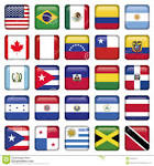 le bandiere americane hanno quadrato le icone fotografie stock