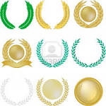 verdes coronas de laurel ilustraciones vectoriales clip art