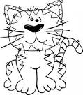 dibujos animados del gato sentado arte esquema clip descargar