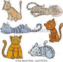 vector clip art de feliz sonoliento gatos caricatura conjunto