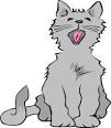 gray yawning kitty clip art vector clip art online royalty free