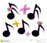 notas musicales mariposas y flores foto de archivo libre de