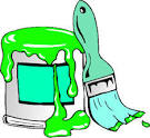 paint can with brush vector clip art