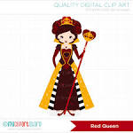 red queen queen of hearts clip art digital by myclipartstore