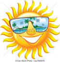 clipart vector of cheerful sun in sunglasses with the reflection