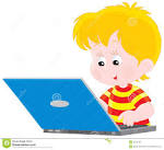 muchacho con una computadora portatil imagen de archivo imagen
