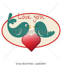 vector clip art de hermoso pajarito amor corazon csp