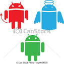 clipart vector of android different versions of the appearance