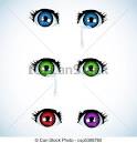 vector clipart of anime eyes crying eyes in anime style