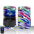 blackberry curve rainbow zebra cover case snap on protector