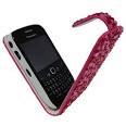 blackberry curve diamante flip case pink