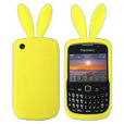 rubber case rabbit design yellow for blackberry curve