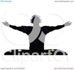 royalty free rf clipart illustration of a silhouetted male dj