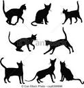 clip art de vectores de gatos siluetas coleccion vector