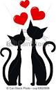 vector clipart of two black cats in love silhouette of two black