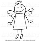 clip art of a cute flying stick figure angel with a halo by c charley