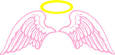 cute pink angel wings with halo clip art vector clip art online