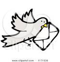 cartoon of a messenger bird royalty free vector illustration by