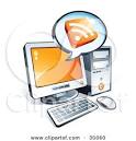 clipart illustration of an rss cube on an instant messenger window