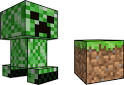 cubeelog creeper and grass block minecraft now available