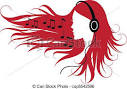 clip art vector of woman listening music woman with headphones