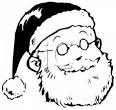 a black and white cartoon of old saint nick royalty free clipart