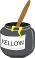 paint clipart image yellow paint or ink in a jar