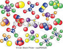 vector clip art de quimica plano de fondo coloreado molecula