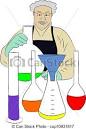 vector clip art of chemistry lab scientist experimenting in the