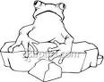 black and white toad on a rock royalty free clipart picture
