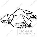 clipart of boulders in black and white royalty free vector