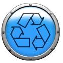 recycle bin empty blue button rocketdock