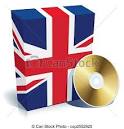 vector clipart of english software box with national flag colors