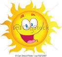 clip art vector of happy sun cartoon character illustration of