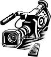 black and white video camera royalty free clipart picture