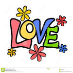 retro valentine love flowers logo or banner royalty free stock