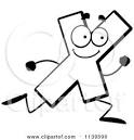 cartoon clipart of a black and white running letter x vector