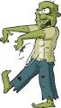clip art illustration of a walking zombie